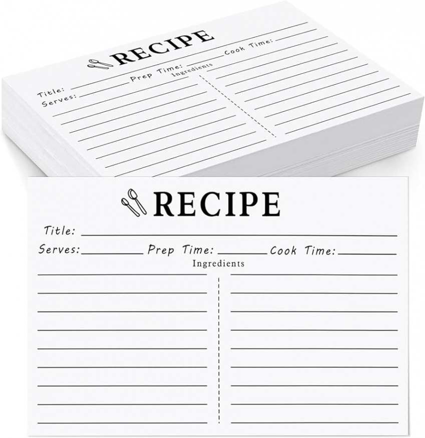 Recipe Cards, Recipe Cards, " x ", White, " x ", Double Sided Blank  Recipe Cards for Bridal Shower and Wedding