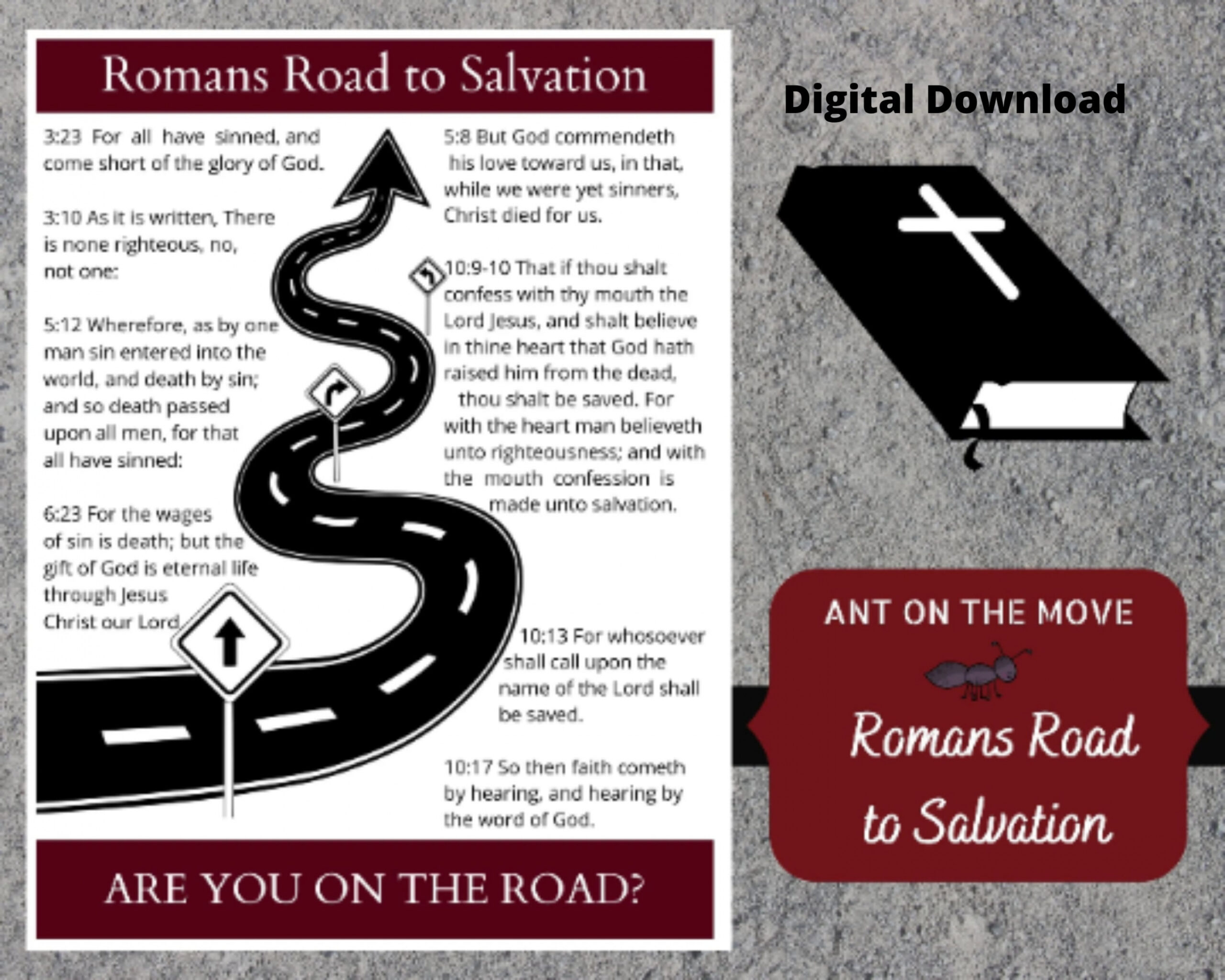 Romans Road Printable Small Group Evangelism Sheet Way of