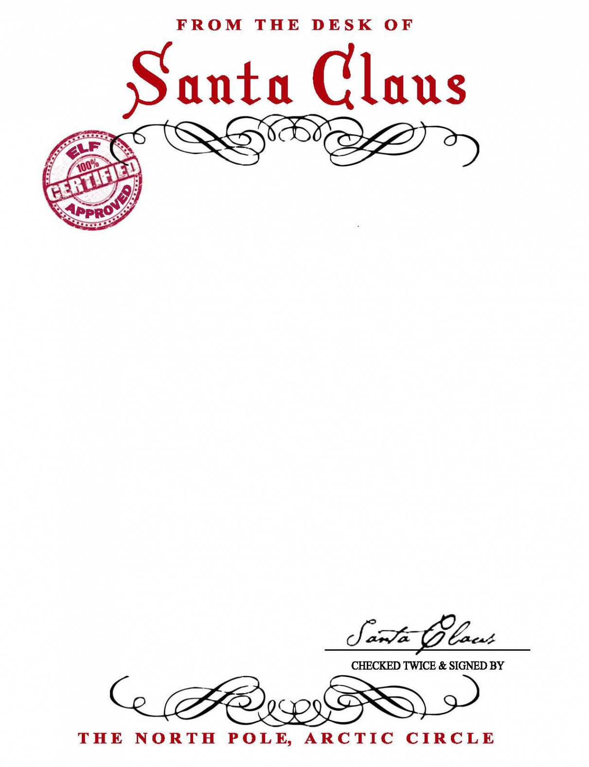 Santa Claus Stationary Free Printable  Santa letter template