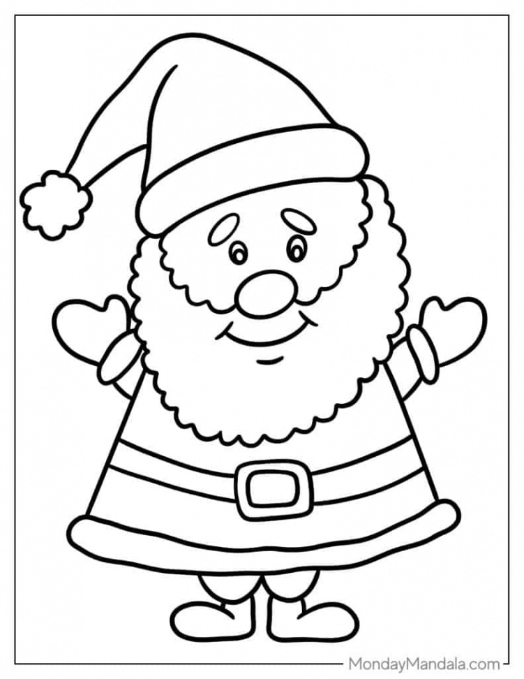 Santa Coloring Pages (Free PDF Printables)