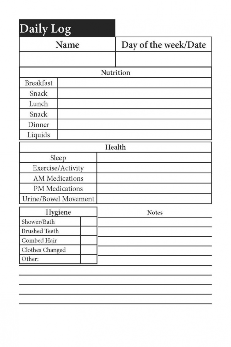 Senior Caregiver Daily Log /  Page Printable Log Book - Etsy