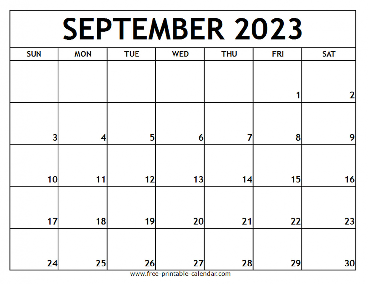 September  Printable Calendar - Free-printable-calendar