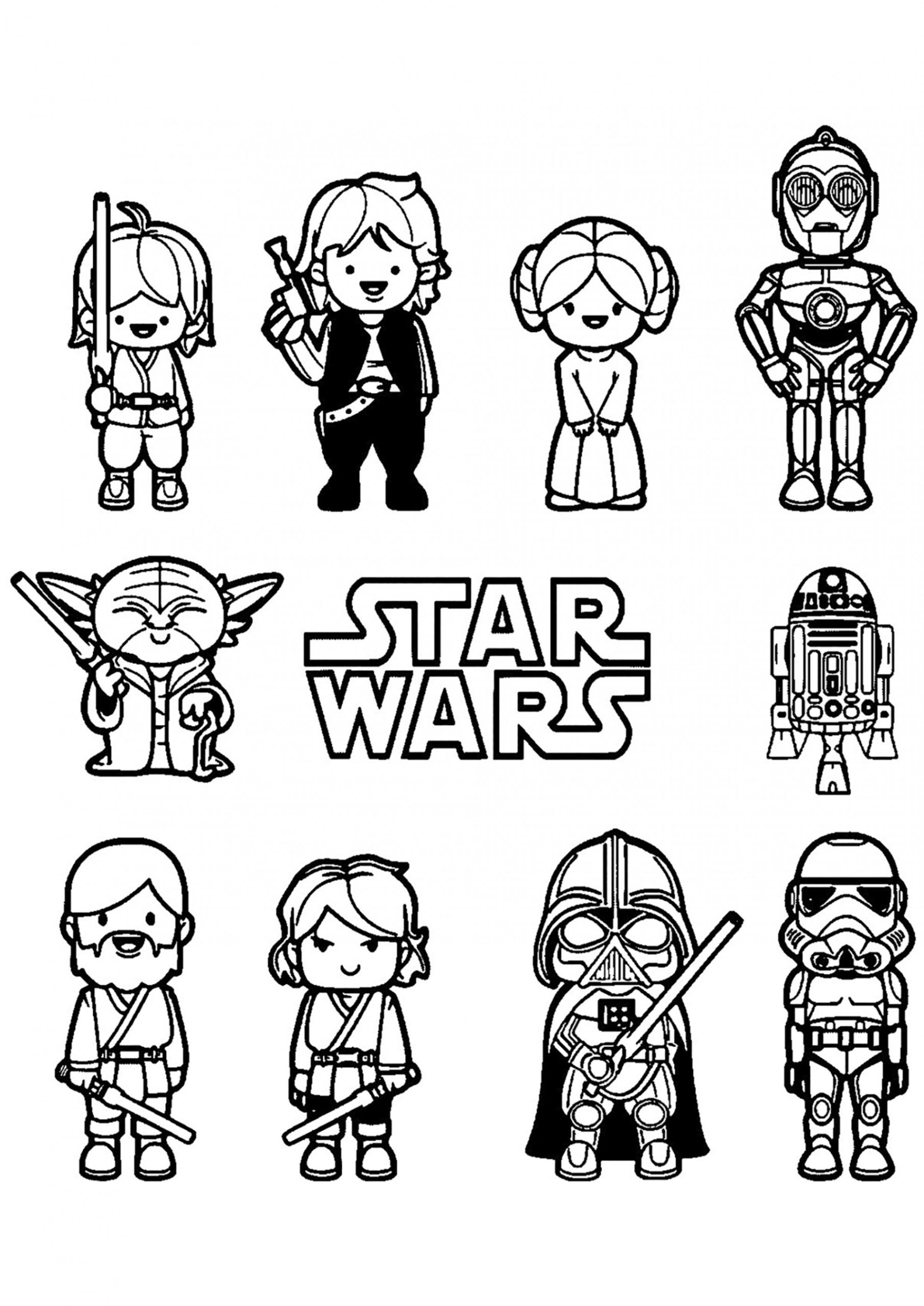 Small Star Wars characters - Star Wars Kids Coloring Pages