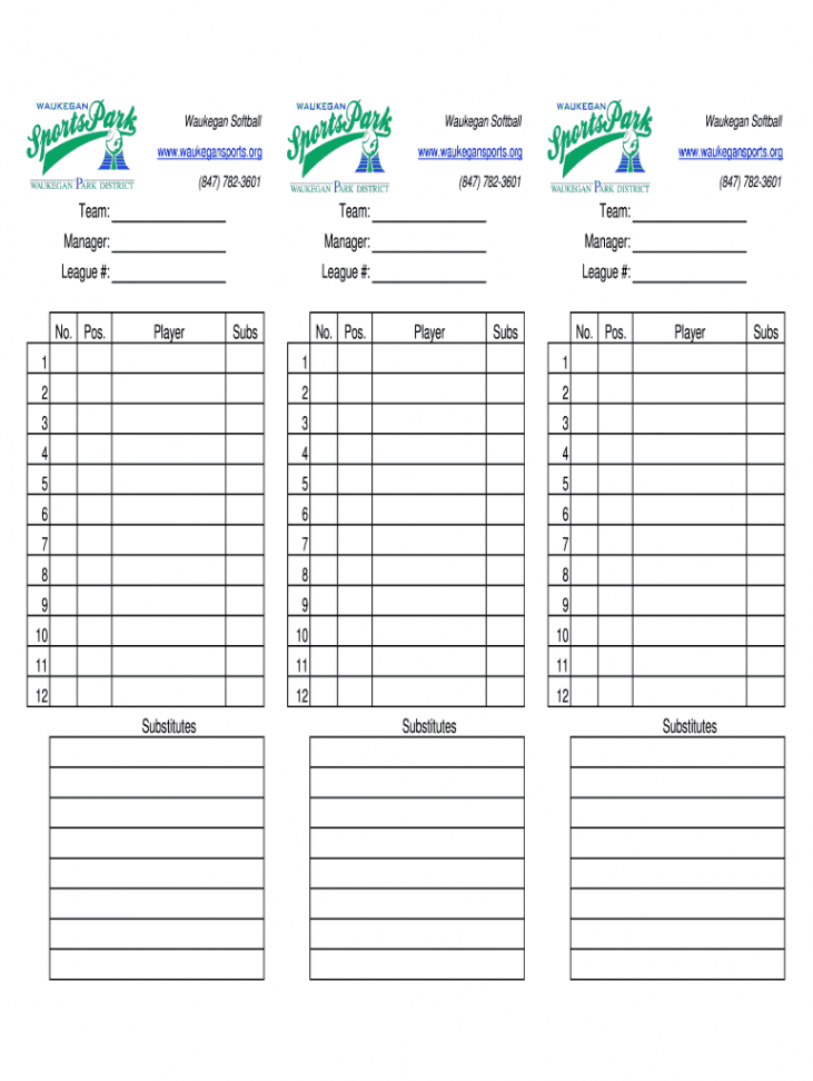 Softball Lineup Template - Fill Online, Printable, Fillable, Blank