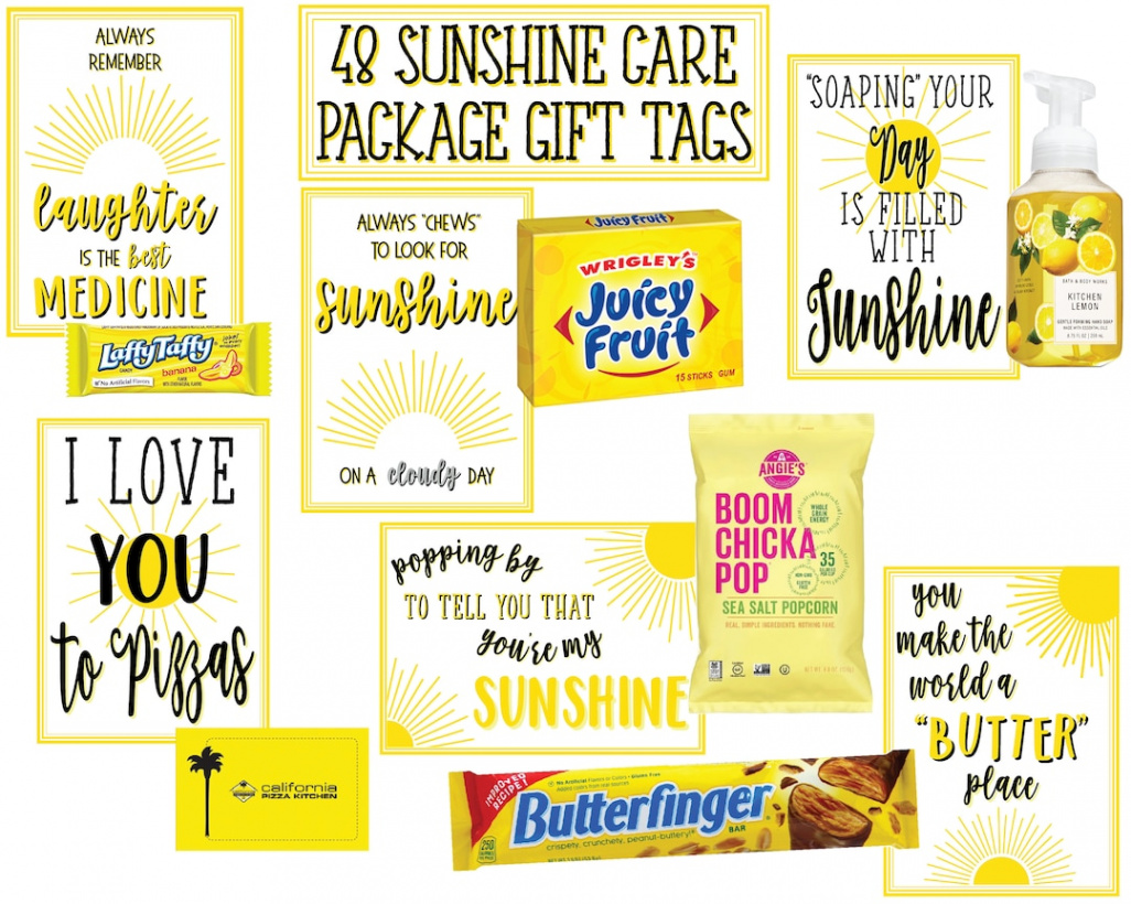 Sunshine Box Printable Gift Tags Sunshine Care Package - Etsy