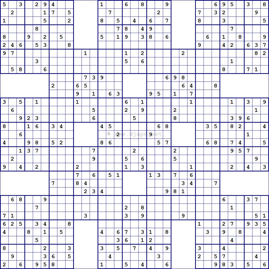 Super Samurai Sudoku  grids