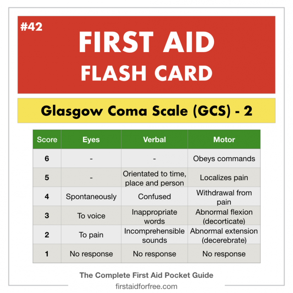 The Glasgow Coma Scale (GCS) for first aiders - First Aid for Free