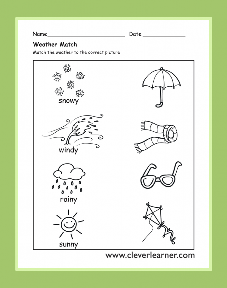 The Weather Activity Worksheets for preschool children #weather