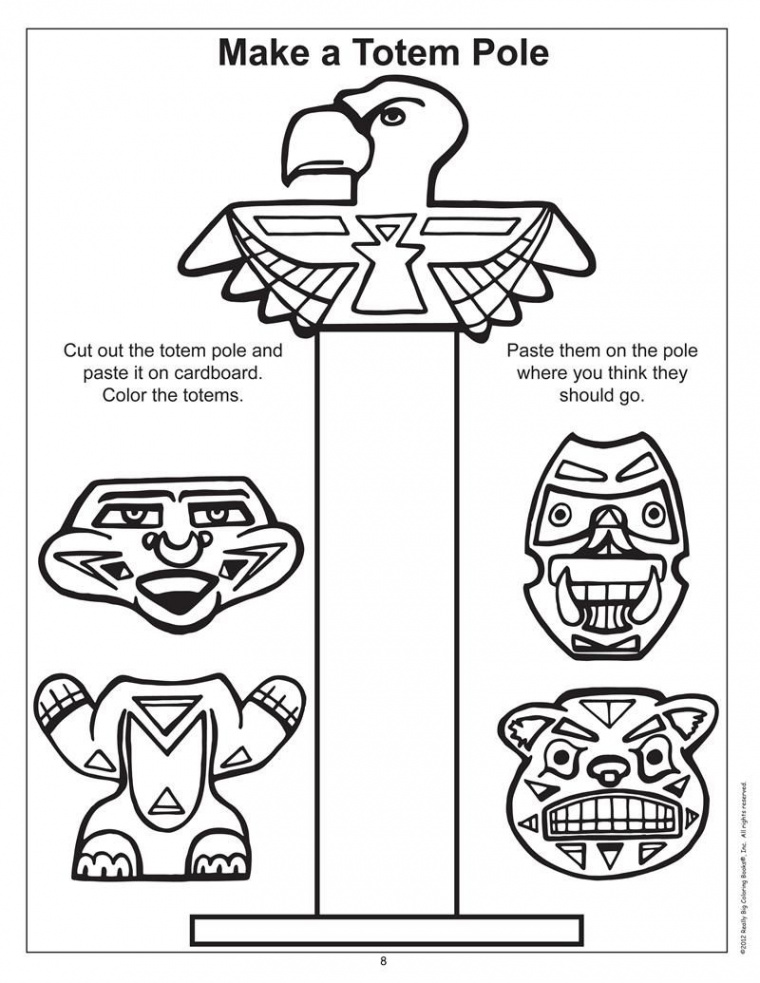 totem pole printables - COLORINGDOO  Native american totem, Totem