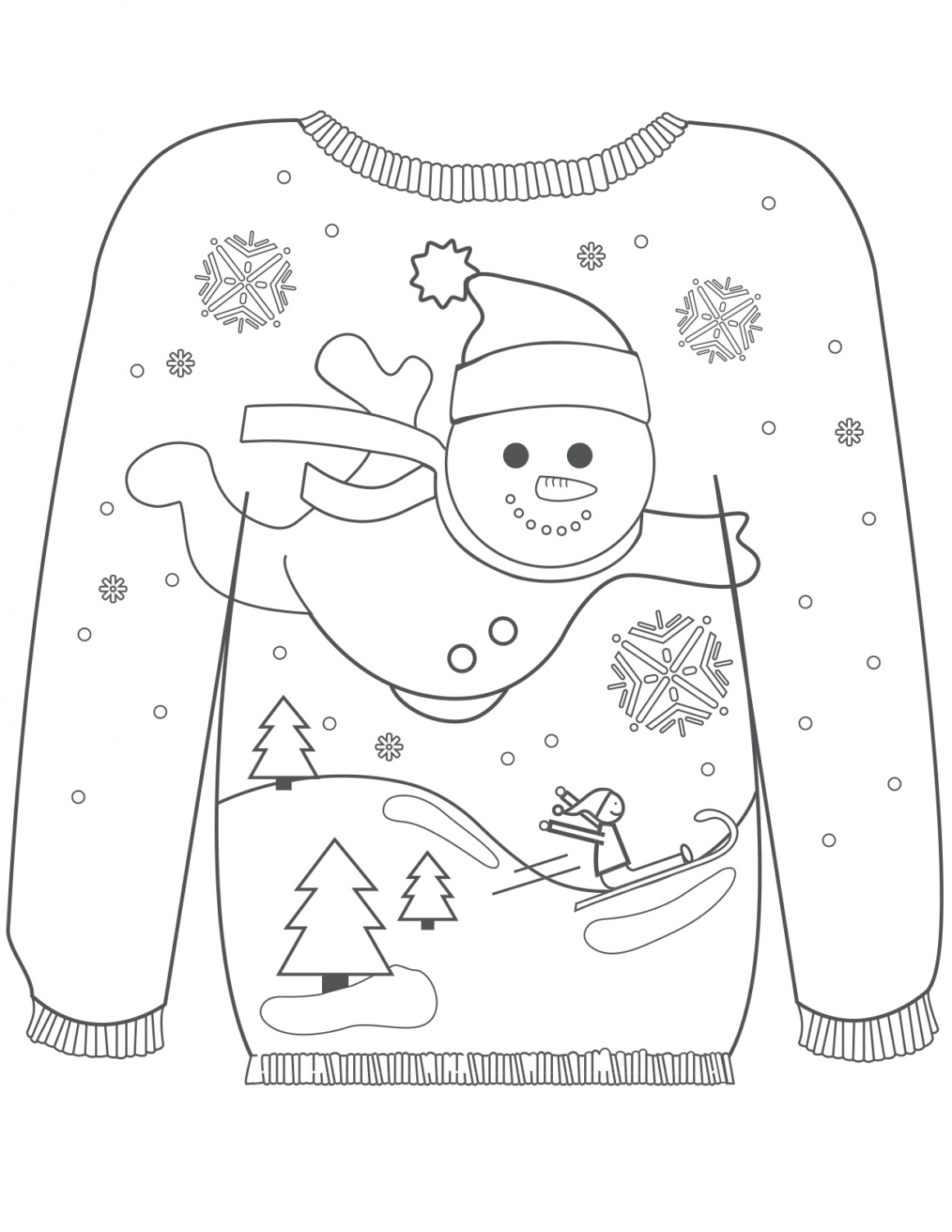 Ugly Christmas Sweater Colouring Pages  Mum In The Madhouse