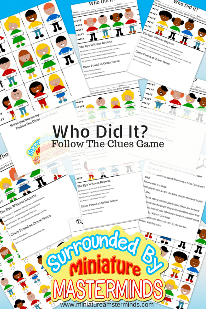 Who Did It? #Free #Printable Guessing Game And Crime Solving