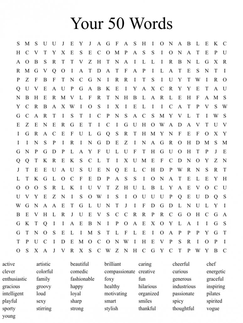 Your  Words Word Search - WordMint