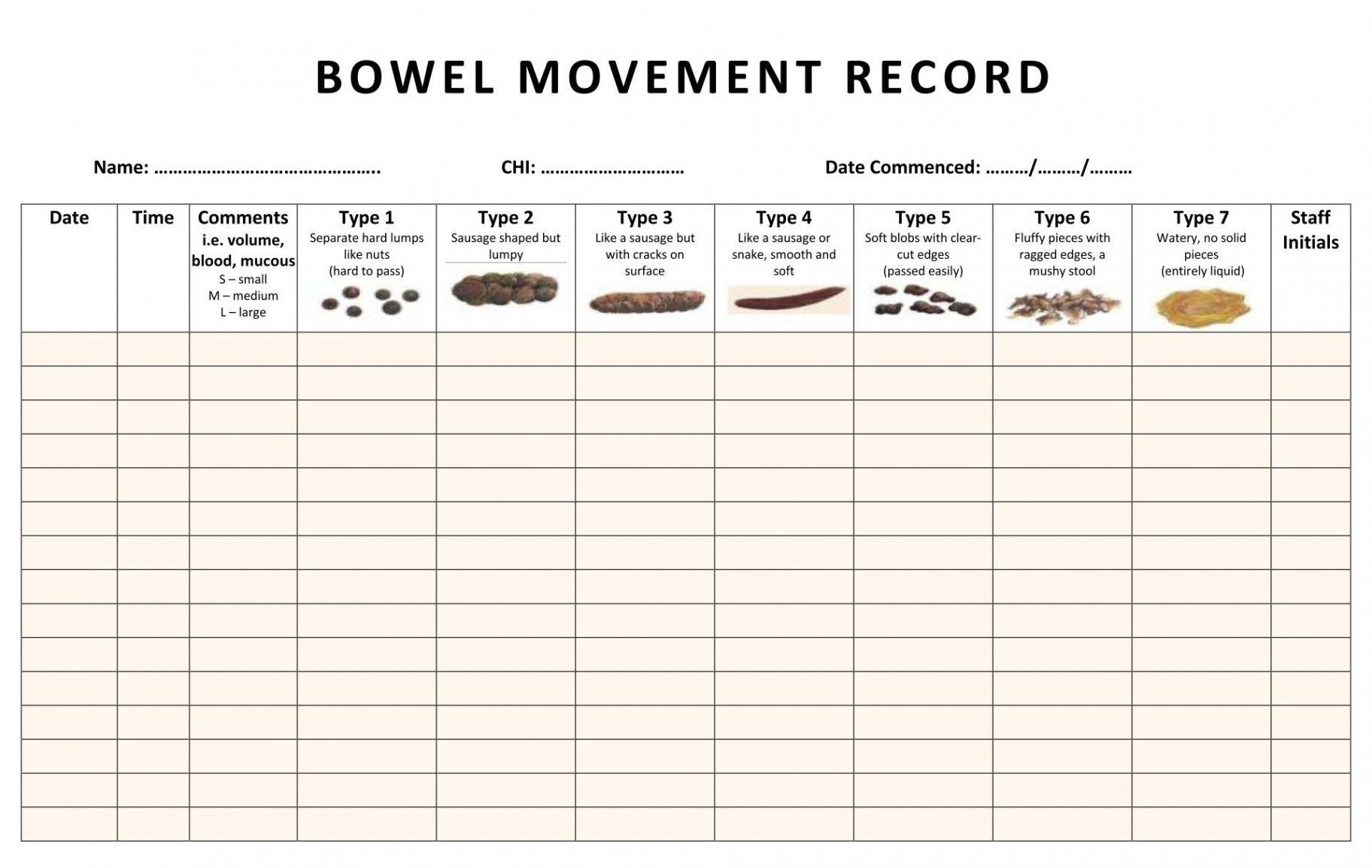 Best Blank Weekly Potty Chart Printable Templates PDF for Free