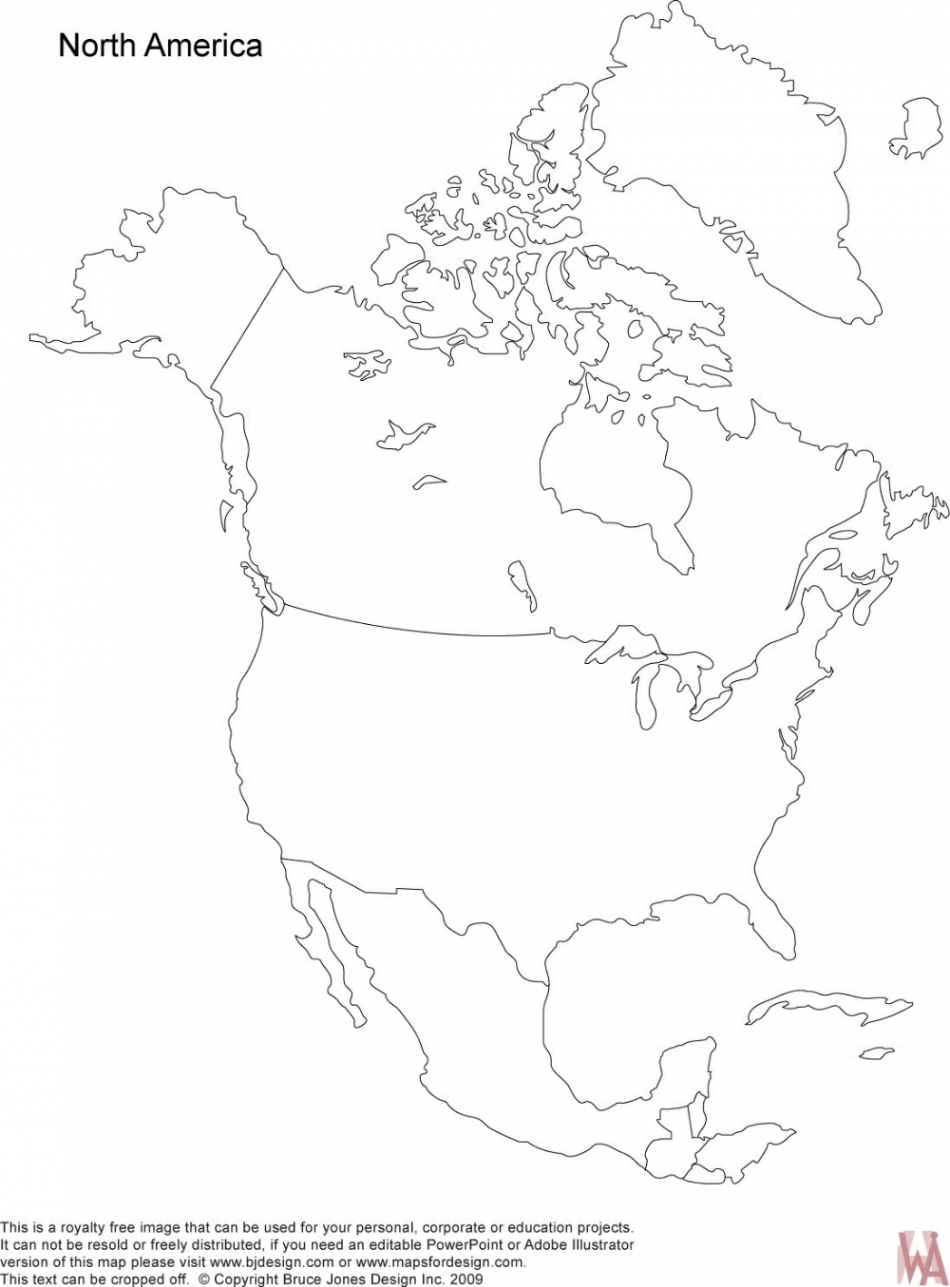 Blank Outline Map of North America  WhatsAnswer  America map