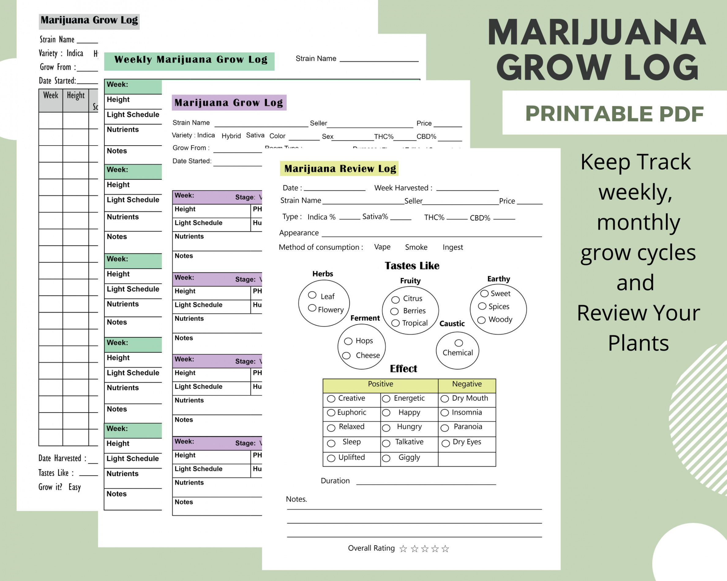 Cannabis Grow Log Weekly / Marihuana grow journal, monatliches und