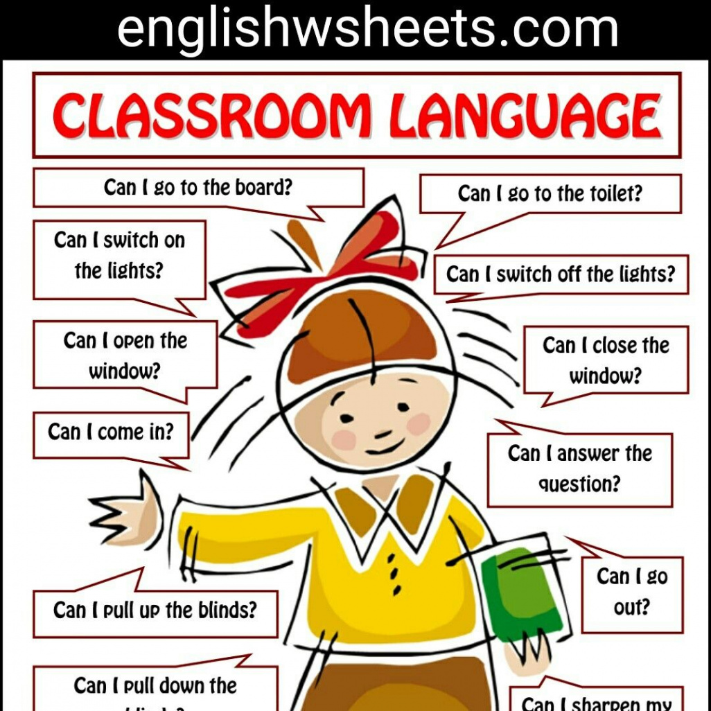 Classroom Language For Students Esl Printable Poster #classroom