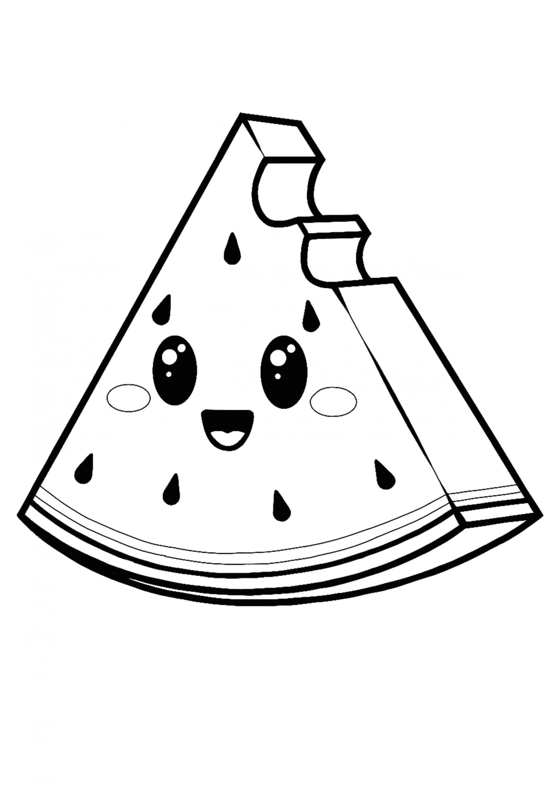 Cool Kawaii Watermelon coloring page  Coloring pages, Cute