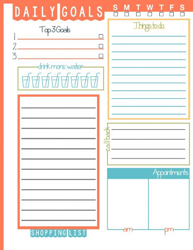 Daily Goals To Do List Printable  Goals template, Daily goals