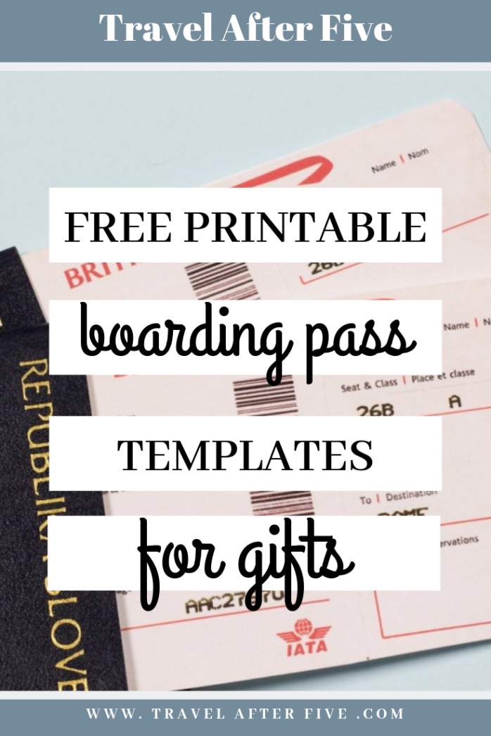 Free Boarding Pass Templates for Gifts  Boarding pass template