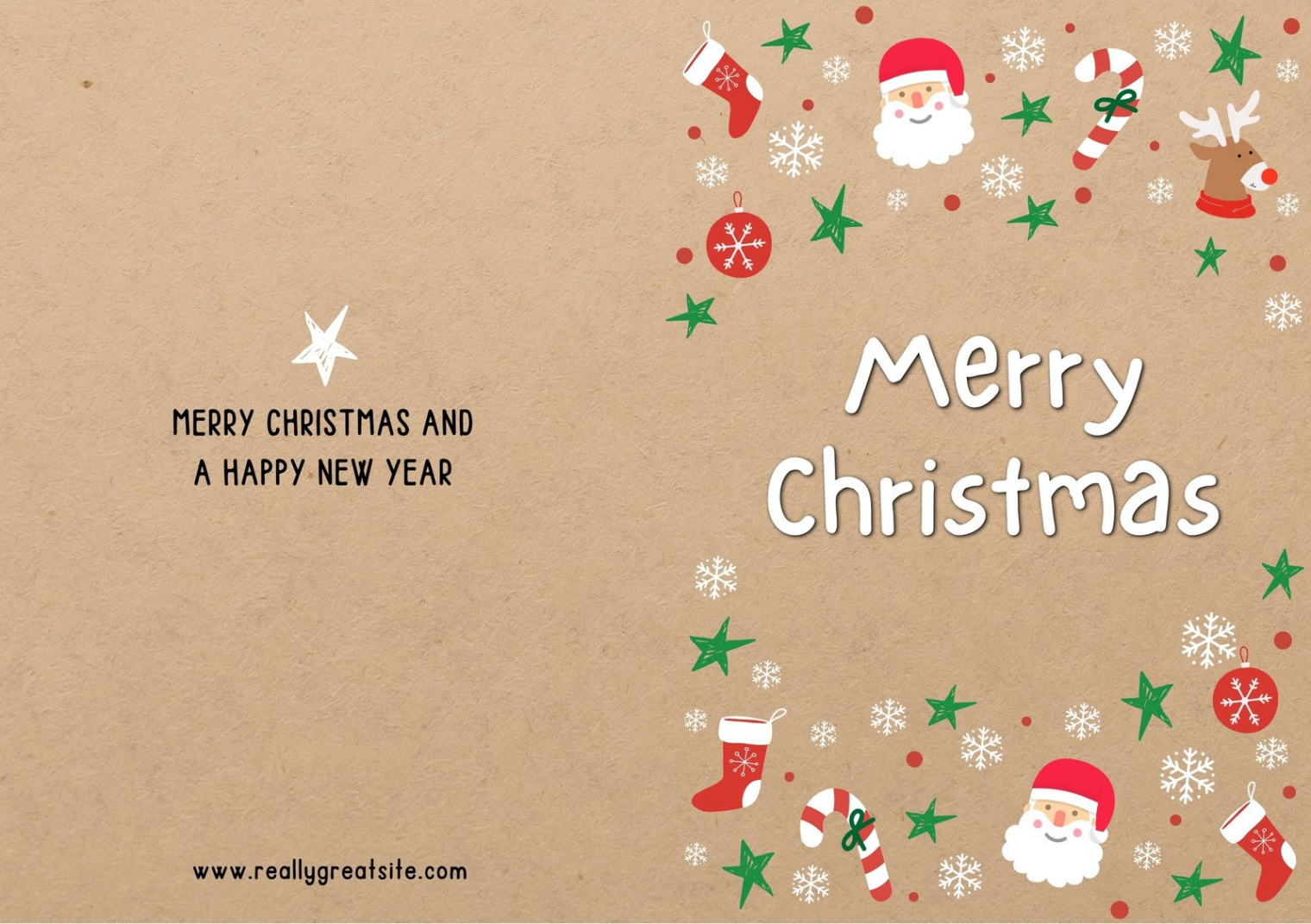 Free custom printable Christmas folded card templates  Canva