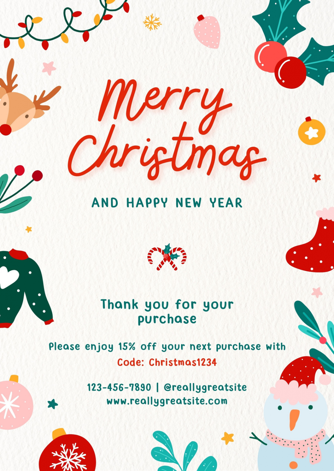 Free custom printable Christmas thank you card templates  Canva