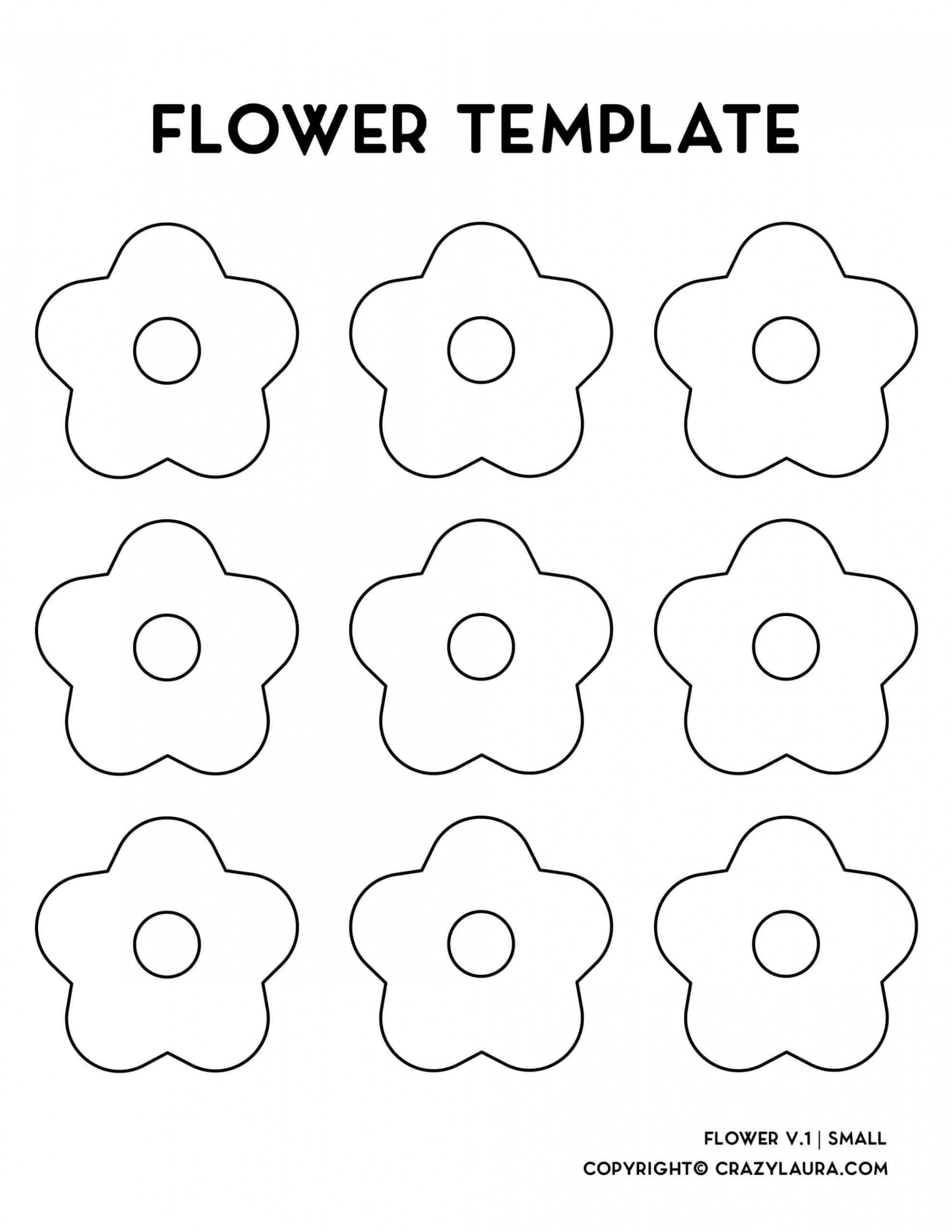 Free Flower Template & Outline Stencil Printables  Flower