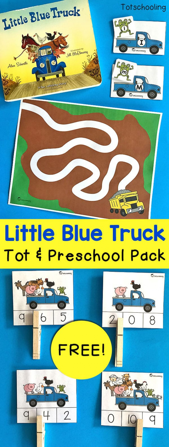 FREE Little Blue Truck Printable Learning Pack