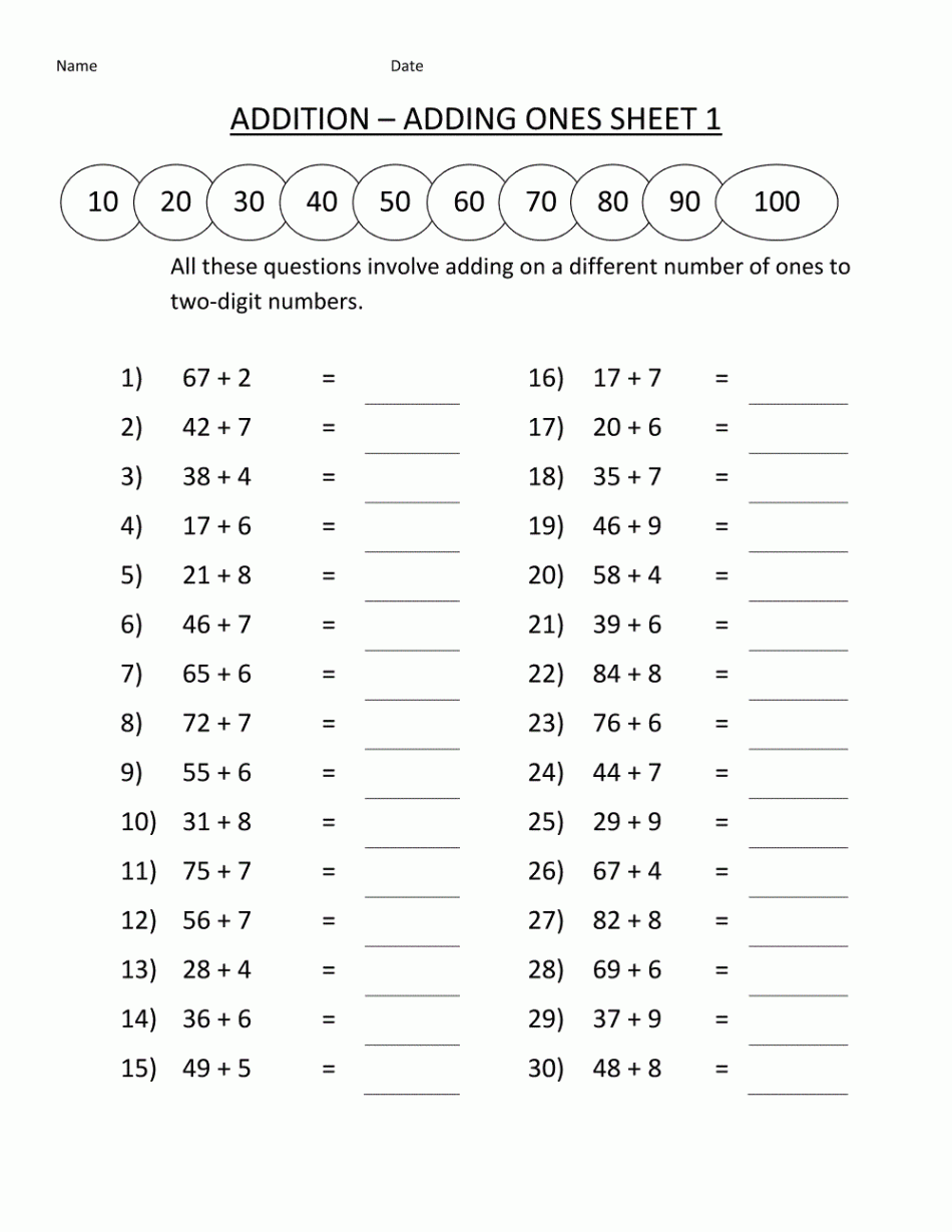 Free Math Worksheets for Grade   Free printable math worksheets