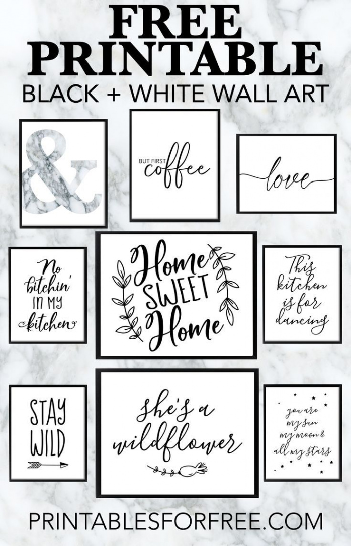 Free Printable Black and White Wall Art - download and print your