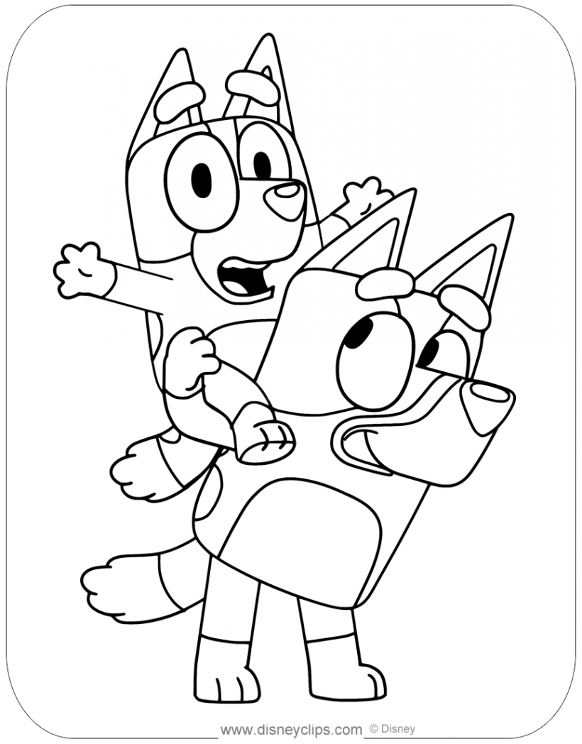 Free Printable Bluey Coloring Pages in PDF  Disneyclips