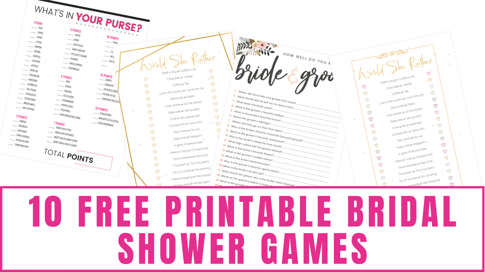 Free Printable Bridal Shower Games - Freebie Finding Mom