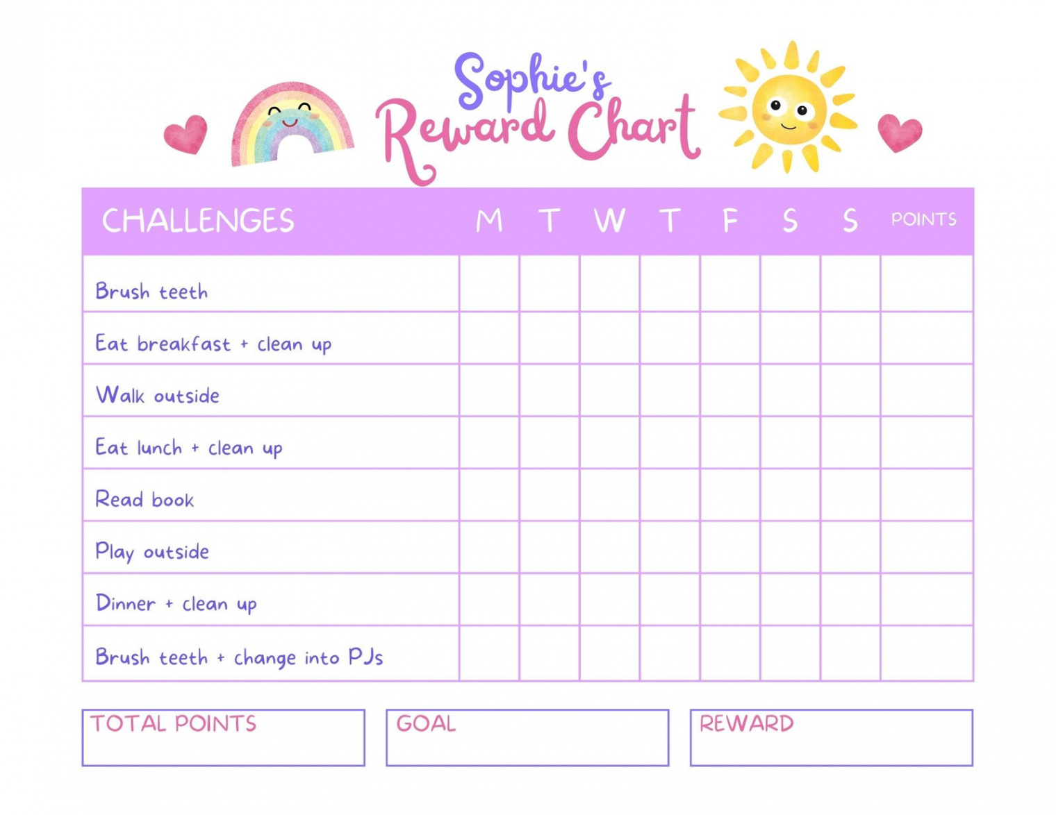 Free printable, customizable reward chart poster templates  Canva