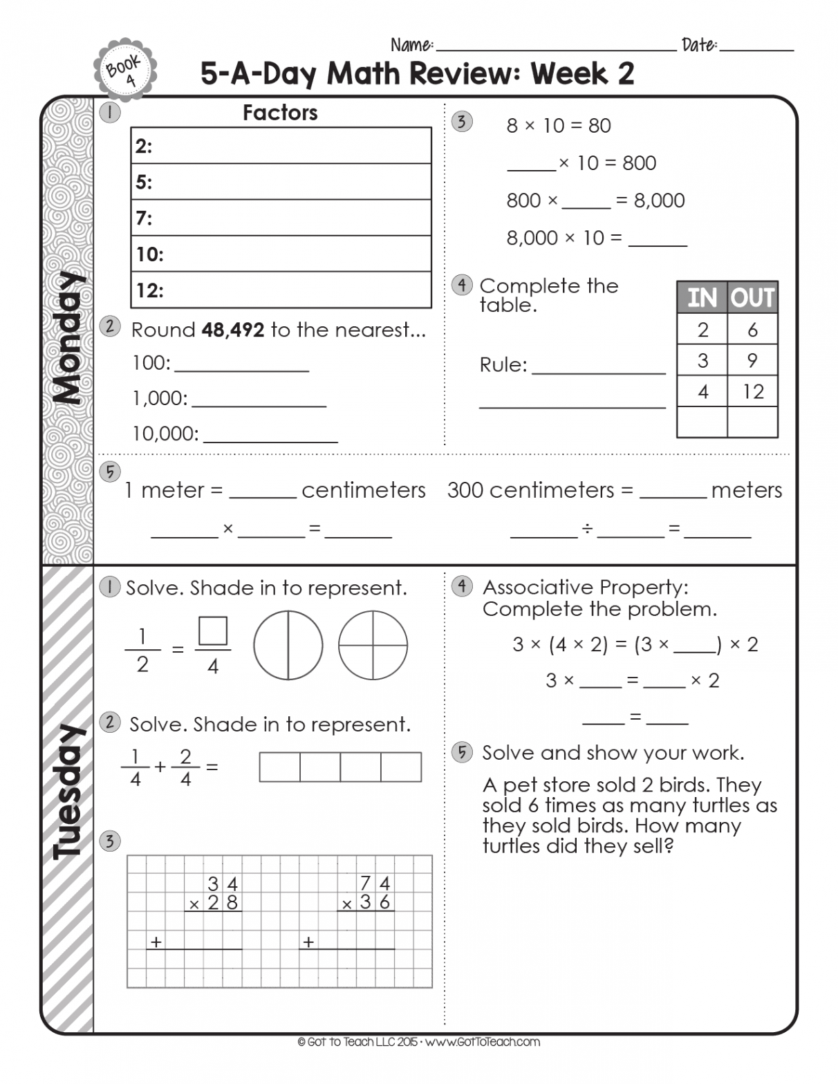 FREE th Grade Daily Math Spiral Review • Teacher Thrive