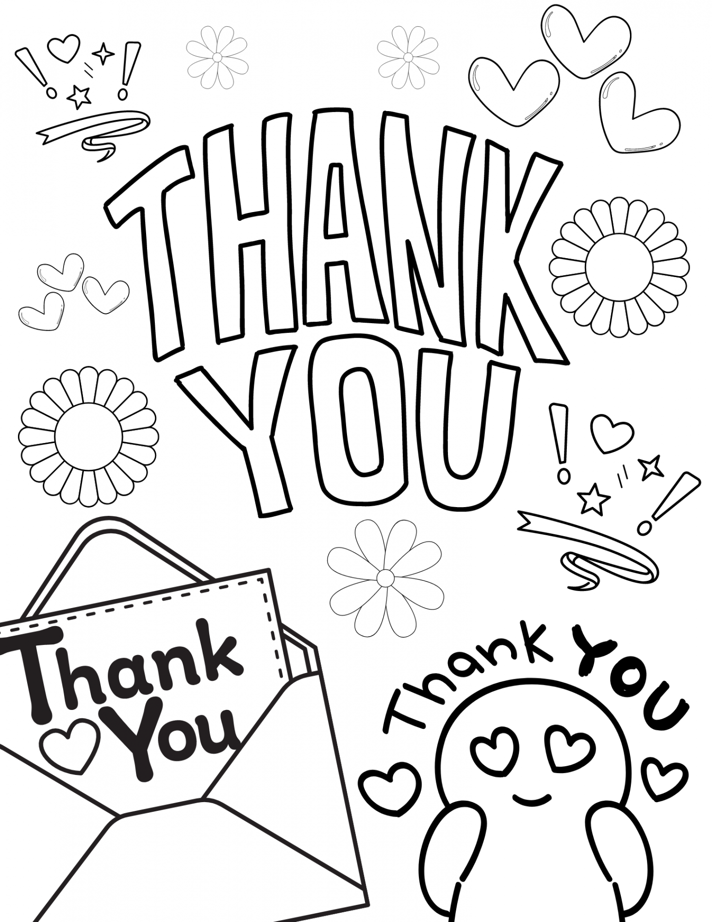 Free Thank You Coloring Pages for Kids and Adults