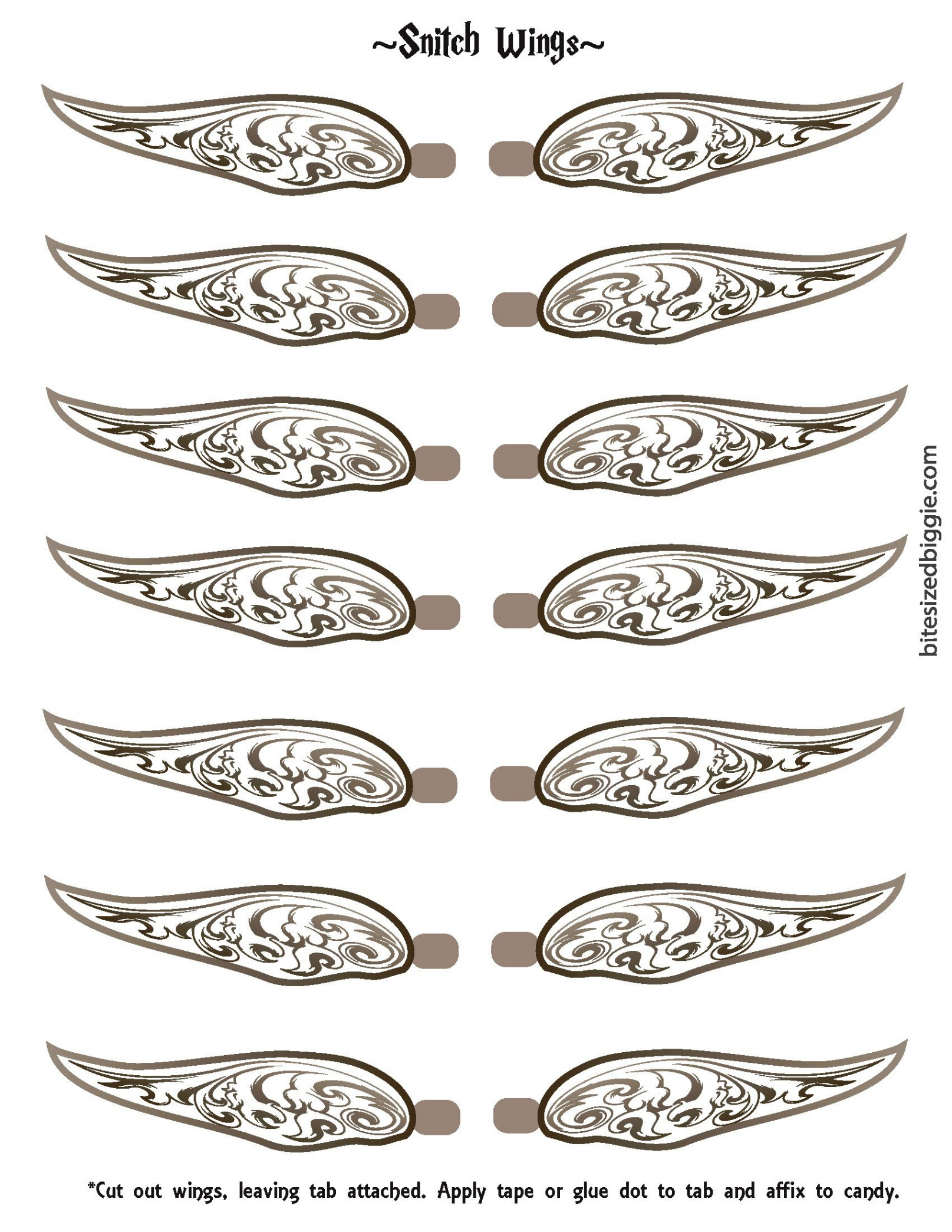 Golden Snitch Wings Template Printable - Printable Templates Free