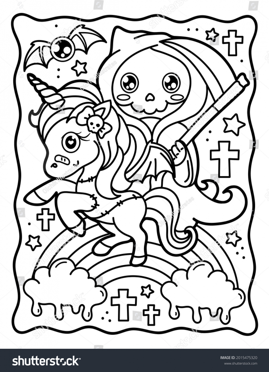 Gothic Coloring Pages Stock Photos and Pictures - , Images