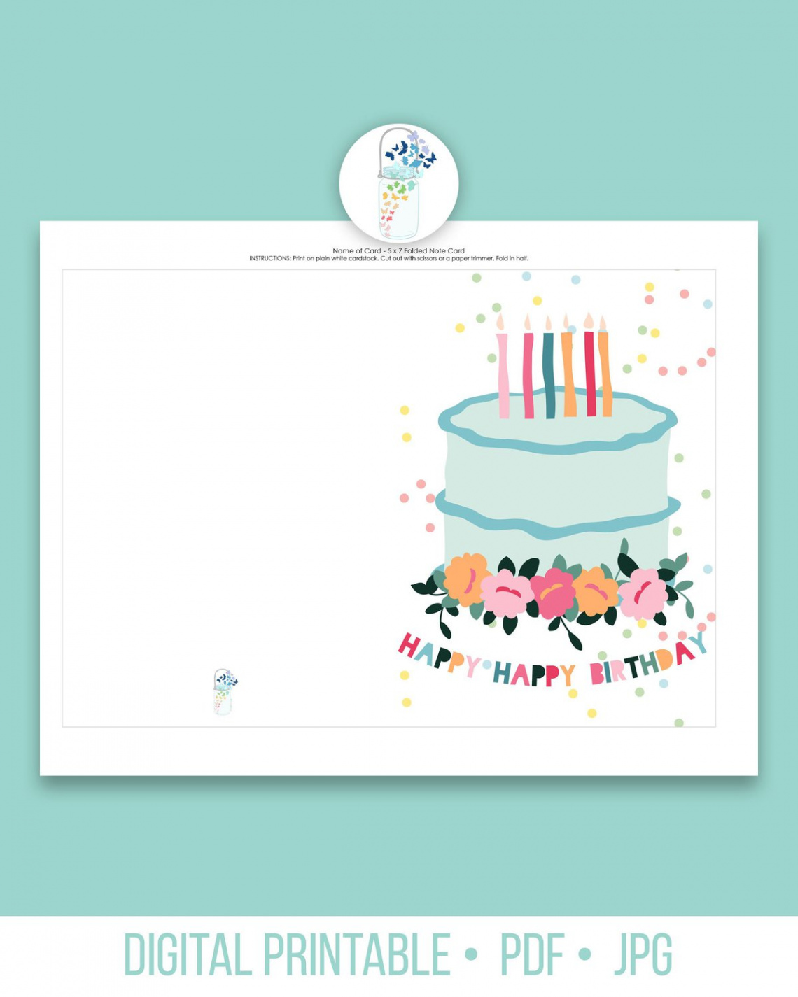 Happy Happy Birthday Printable Card, x - Lauras Crafty Life