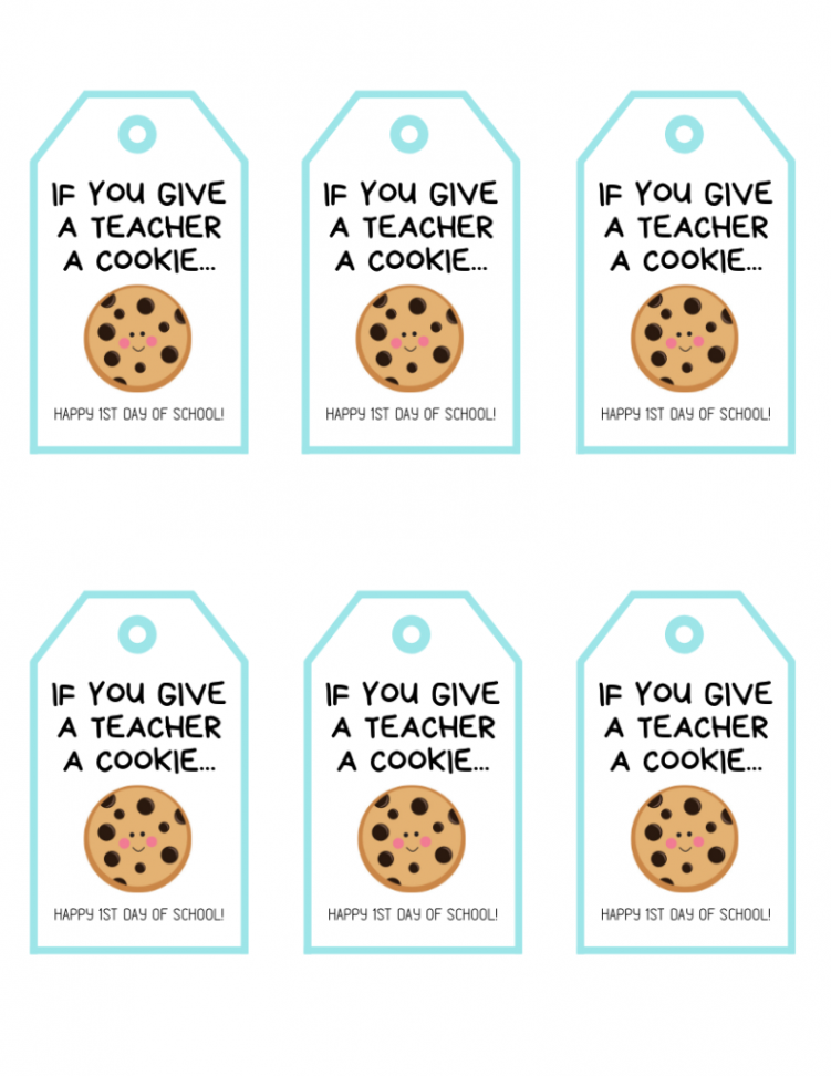 If You Give a Teacher a Cookie Free Printable Gift Tags  Baking