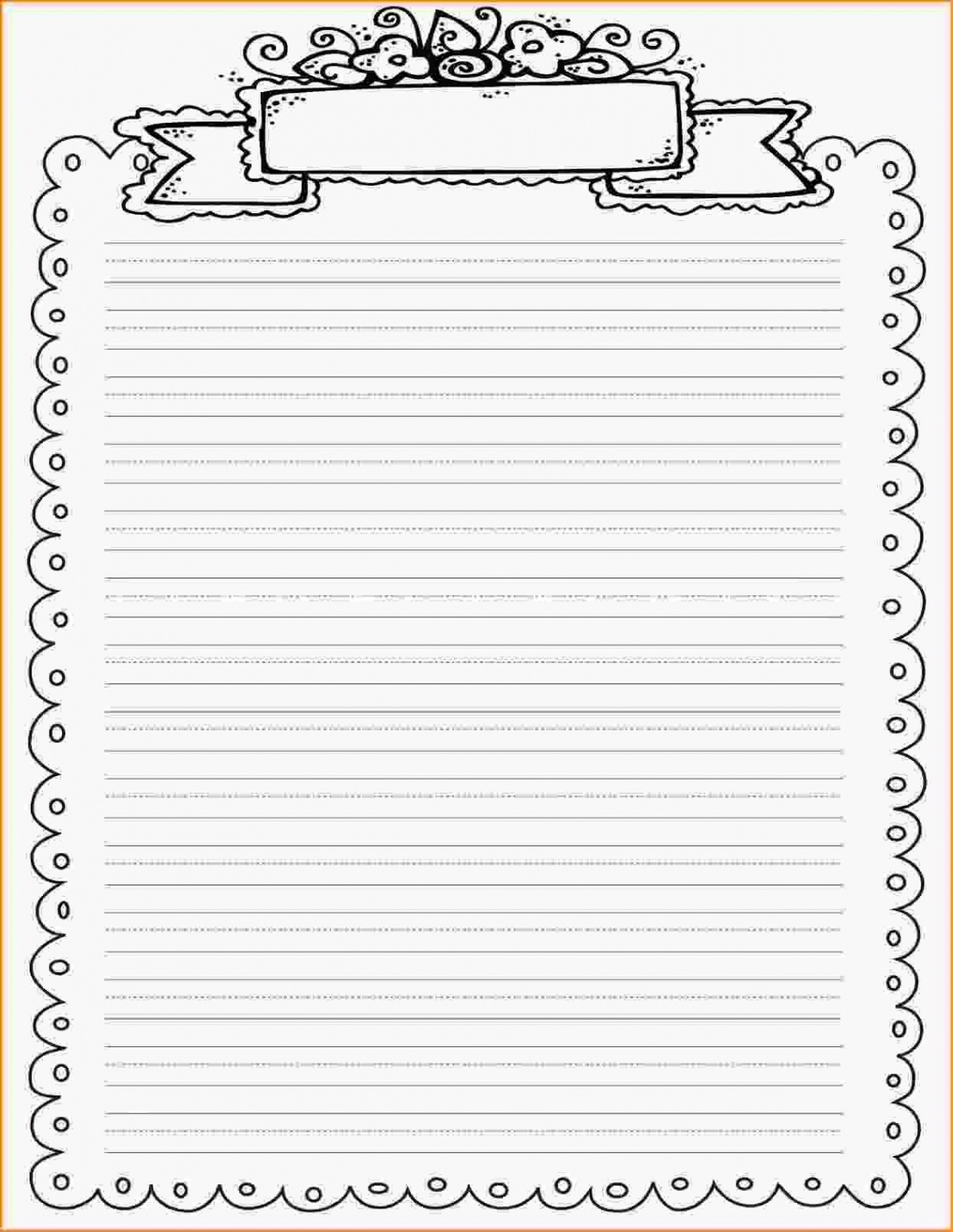 Lined Paper Printable With Border  World Of Printables regarding