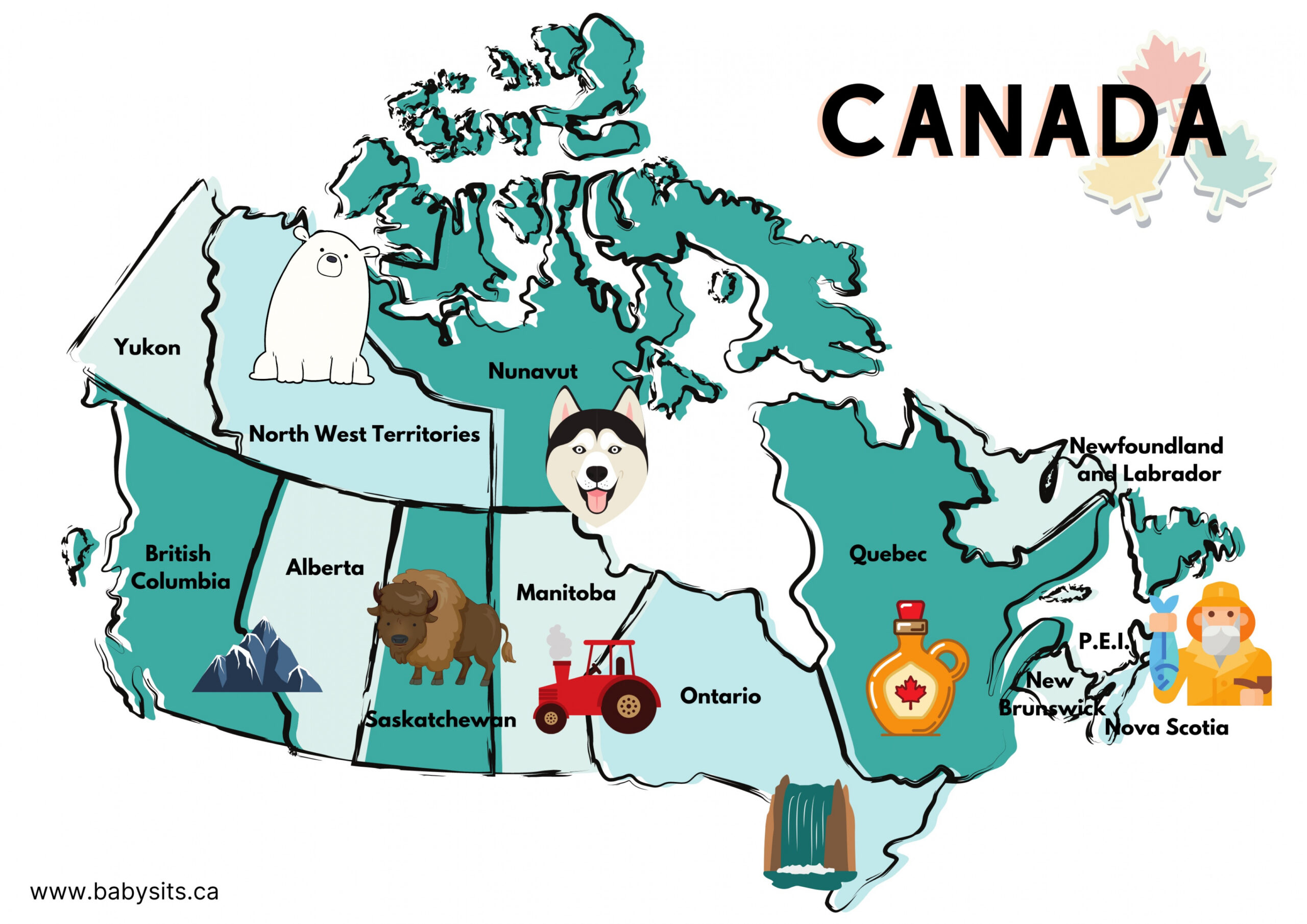 Map of Canada for Kids (free printable), Facts and Activities