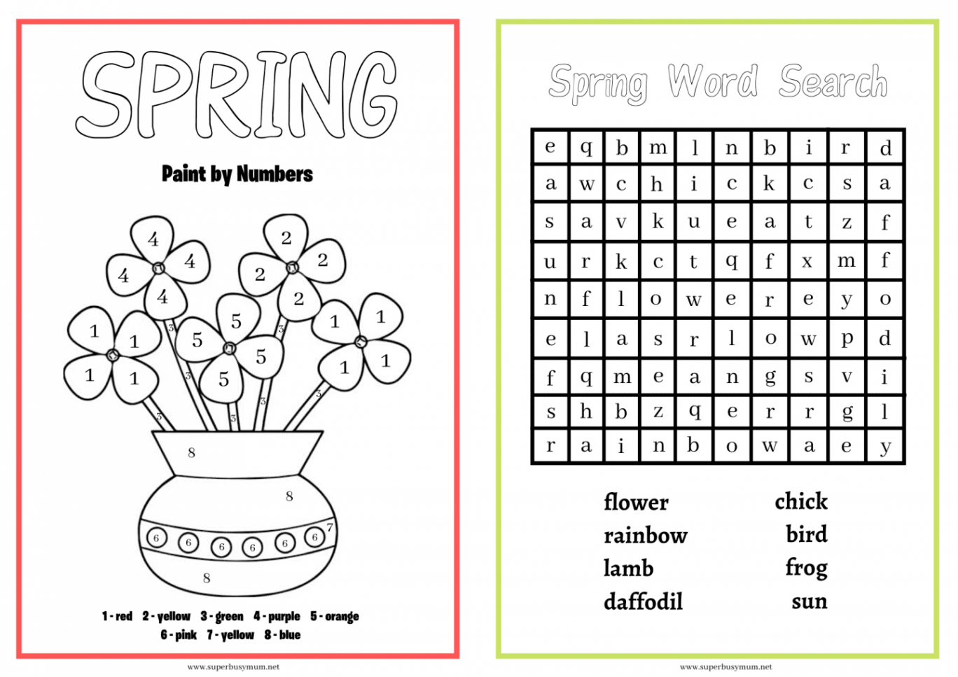 My Spring Activity book  Free Printable - Super Busy Mum