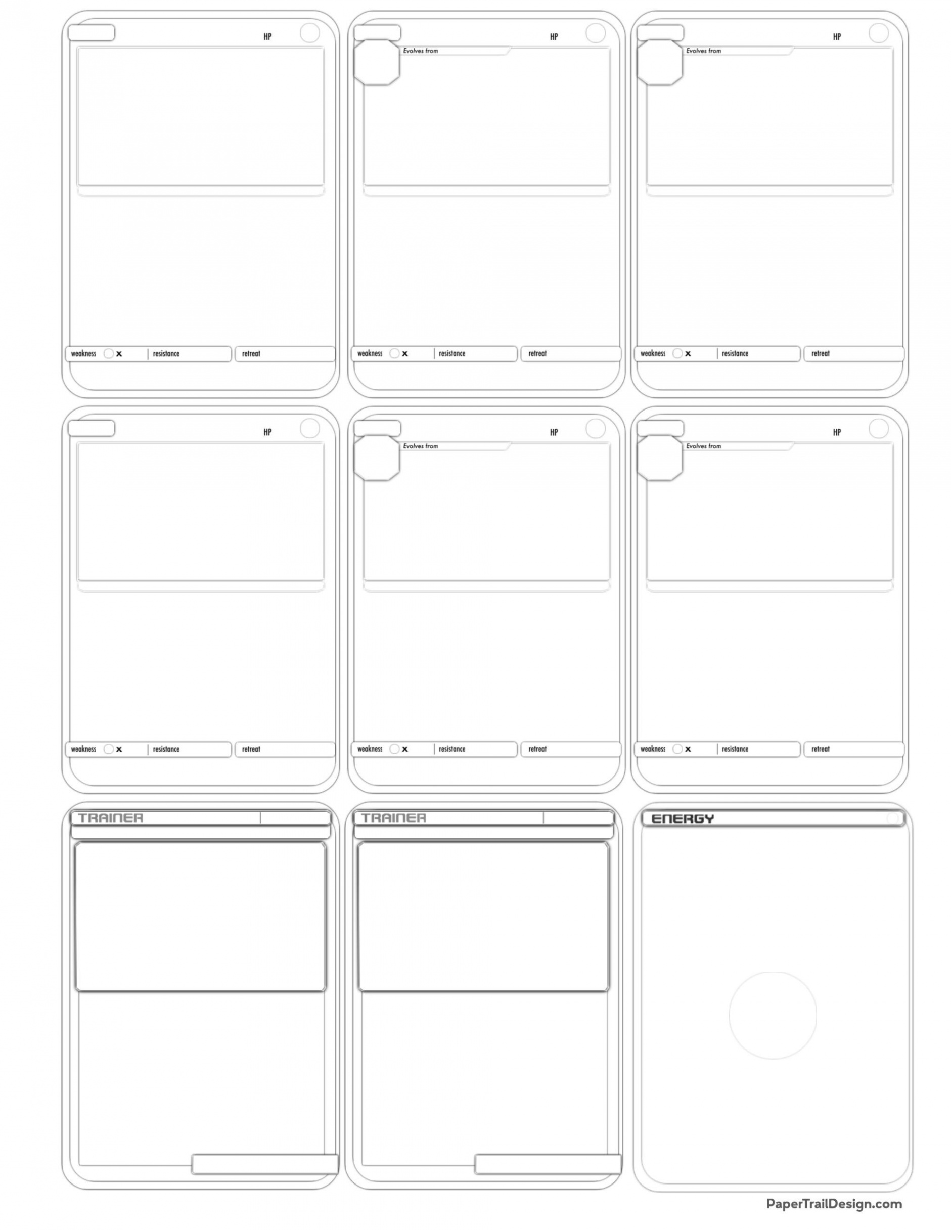 Pokémon Card Template Free Printable - Paper Trail Design