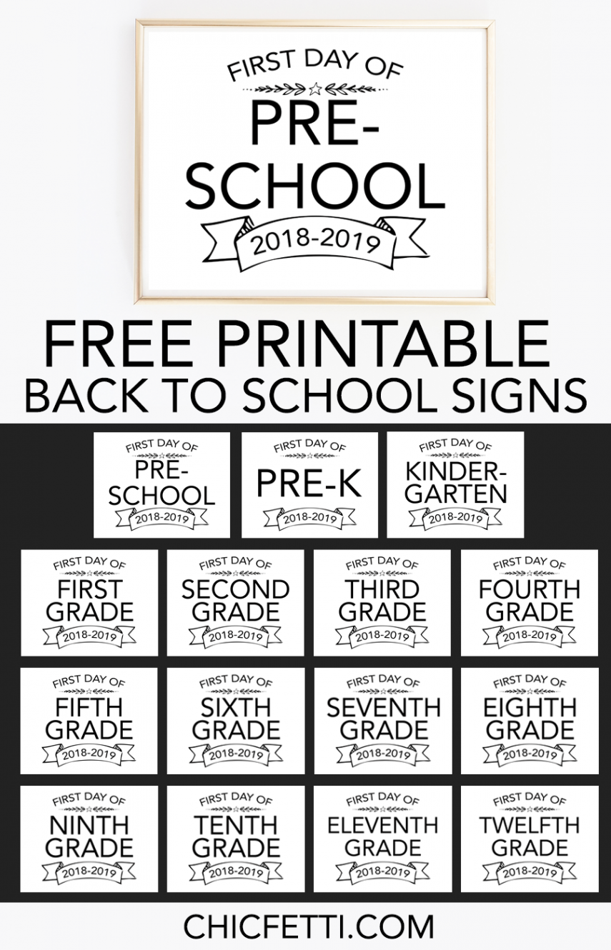 Printable Back to School Signs - Print these free printable signs