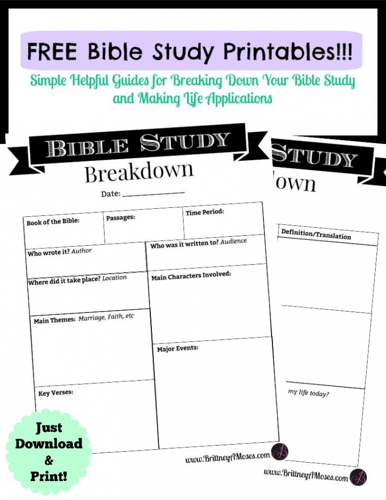 Printable Bible Study Guide  Brittney Moses