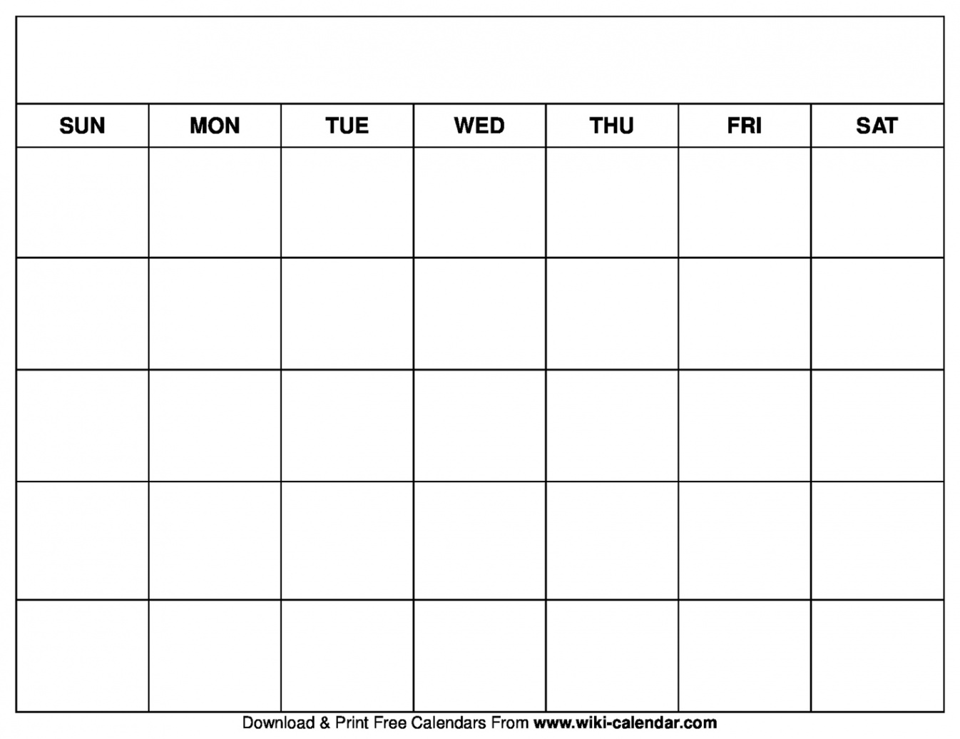 Printable Blank Calendar Templates - Wiki Calendar