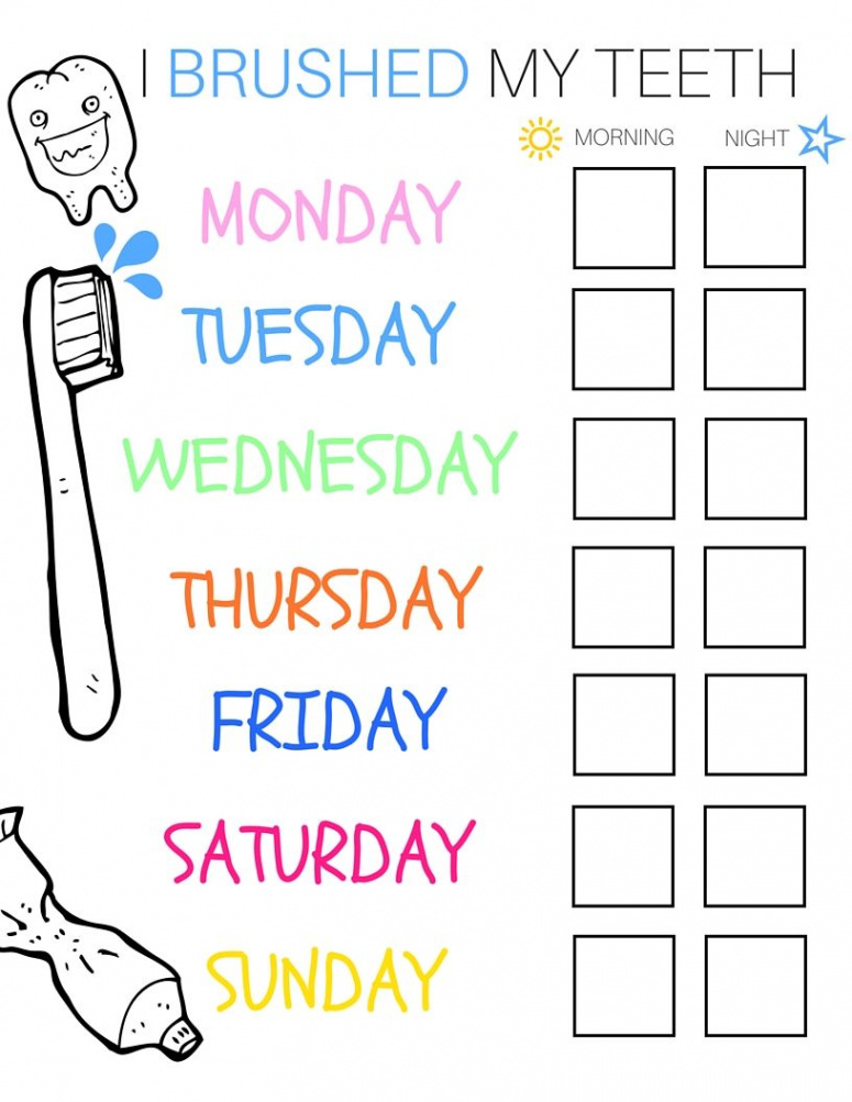 Printable Brushing Charts for Kids ideas  charts for kids