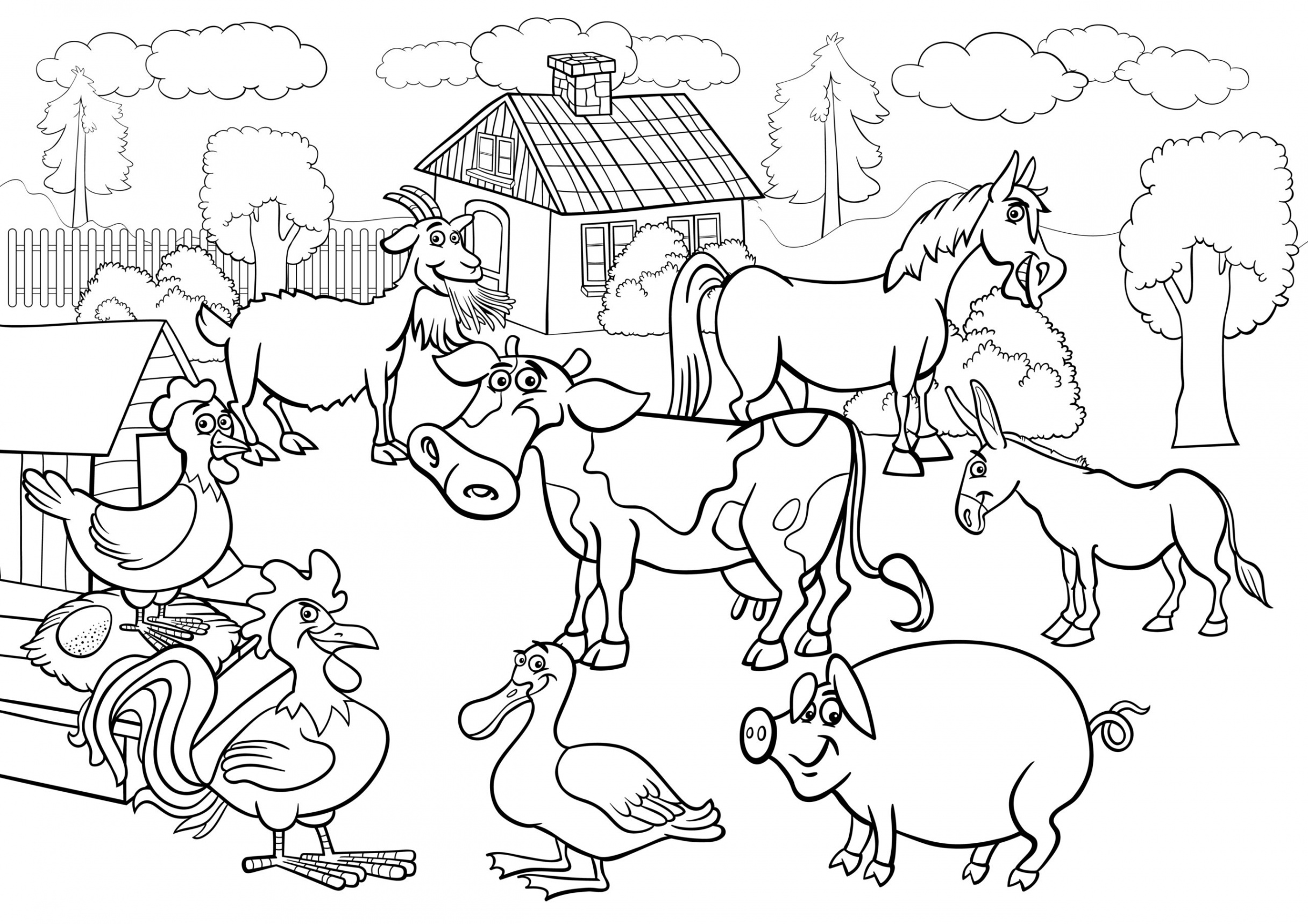 Printable Farm Coloring Pages For Kids