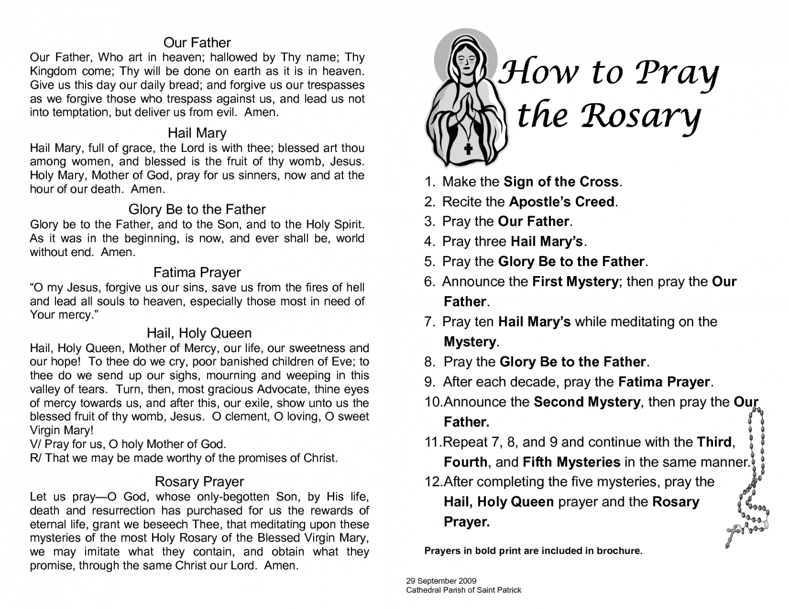 Printable Rosary Prayer Guide  Rosary, Praying the rosary, Rosary