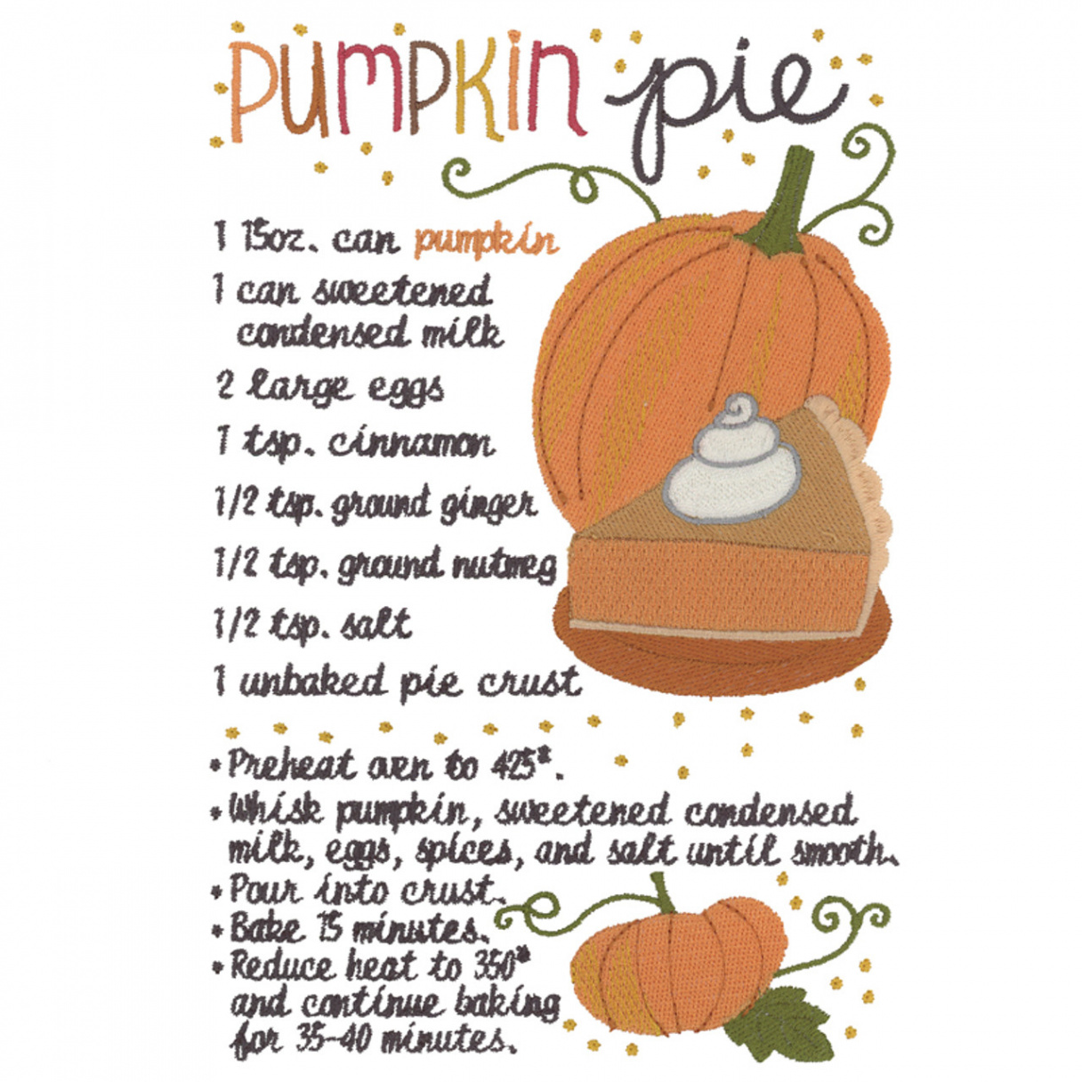 Pumpkin Pie Recipe