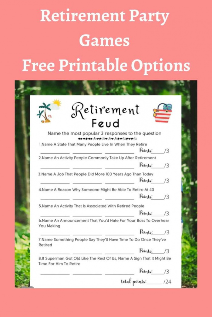 Retirement Party Games Free Printable Options - Fun Party Pop